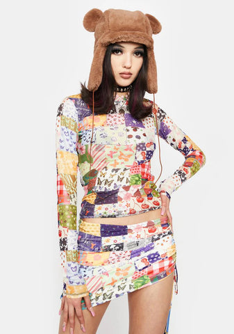 Patchwork Mini Skirt