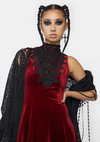 Lace Shawl With Tassel Fringe