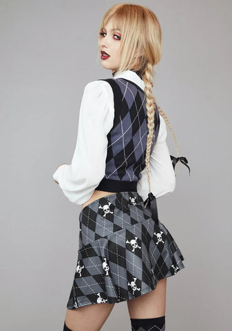 Uncharm School Argyle Mini Skirt