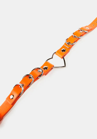 Tangerine Heart Ring Choker