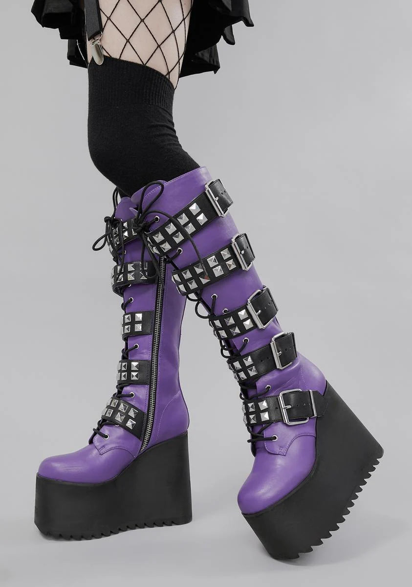 Violet Appetite For Destruction Platform Boots