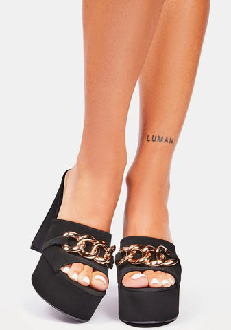 Safety Net Chain Platform Heels