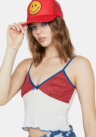 Liberty Ring Pointelle Cami Tank