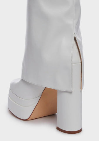White Baby Platform Boots