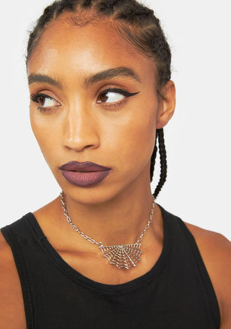 Setting The Trap Spiderweb Necklace