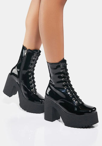 Patent Aura Platform Boots