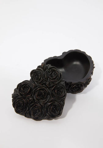 Black Rose Heart Box