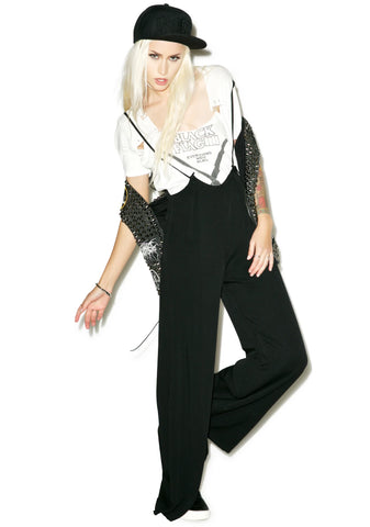 Wide-Leg Suspender Jumpsuit
