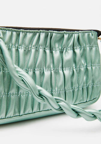 Sage Green Ruched Shoulder Bag