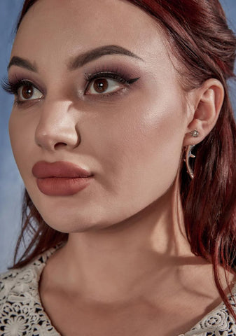 Hidden Thorn Rose Stud Earrings