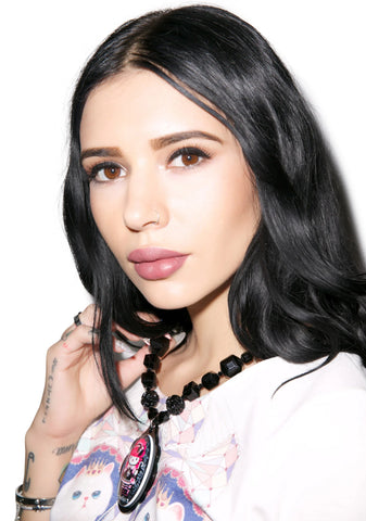 Adjustable Multibead Necklace With Cameo