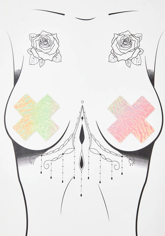 Pastel Zebra Print Cross Pasties