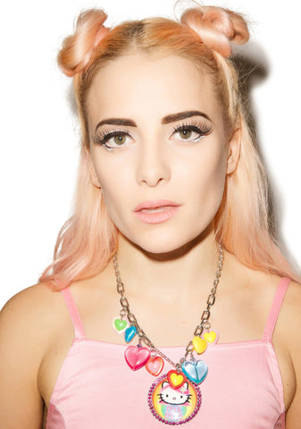 Pink Head Multicharm Necklace