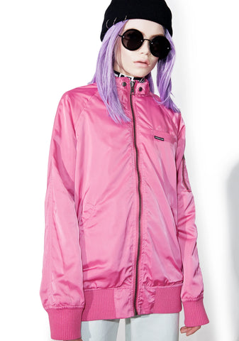 Rose Washed Satin Boyfriend Jacket