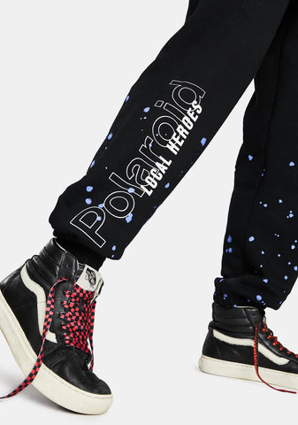 x Polaroid Spray Black Sweatpants