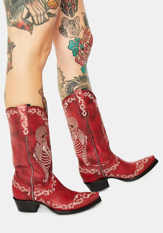Red Selfie Cowboy Boots