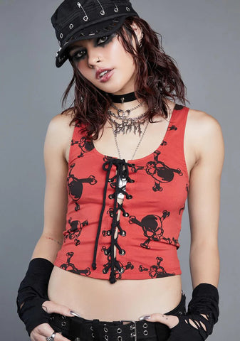 Plain Disguise Lace-Up Tank