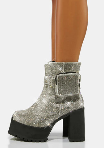 At The Top Rhinestone Ankle Boots