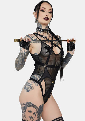 Acting Out Sheer Bodysuit & Harness Set