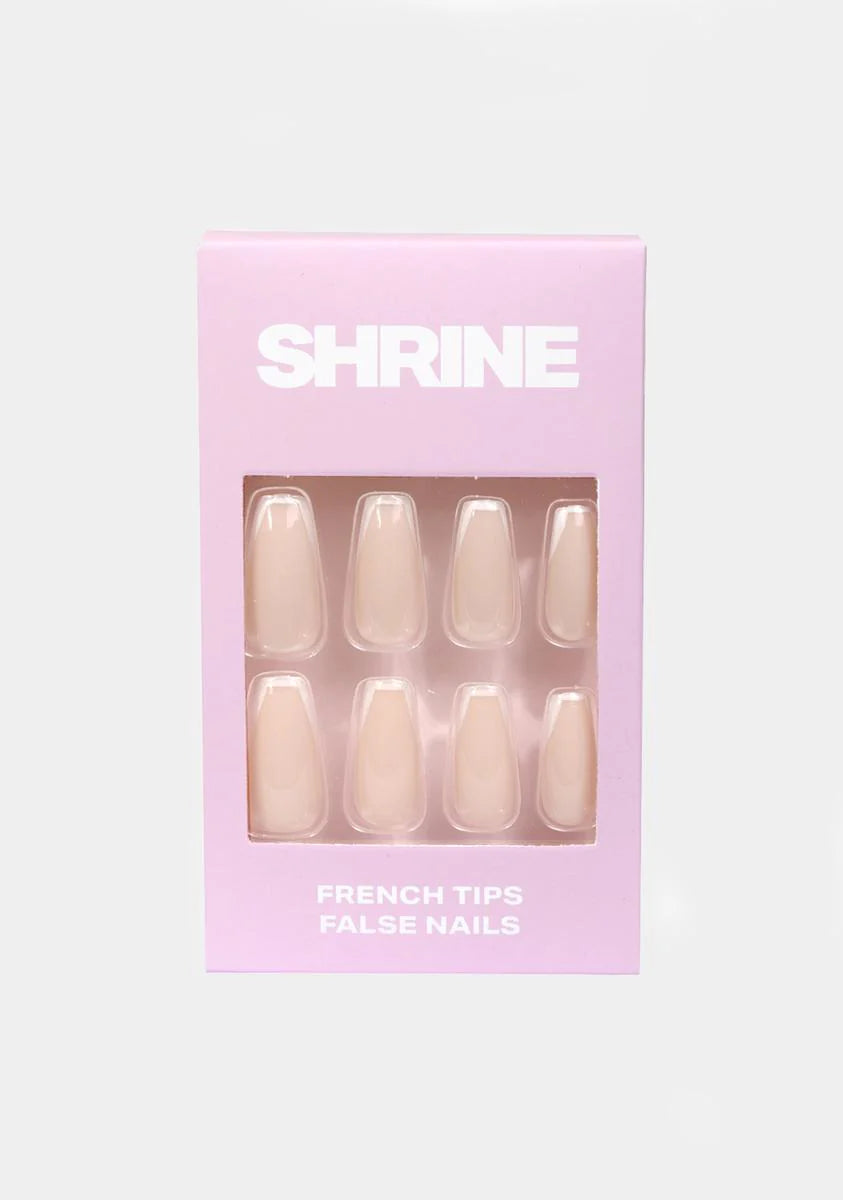 Coffin French Tips Press On Nails