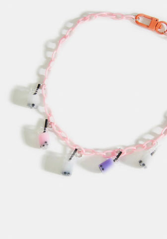 Bubblegum Just A Sip Boba Charm Necklace