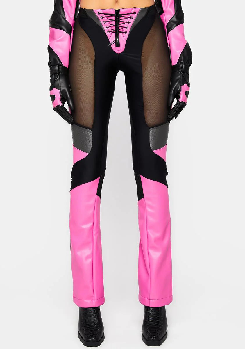 Pink Moto Mesh Pants