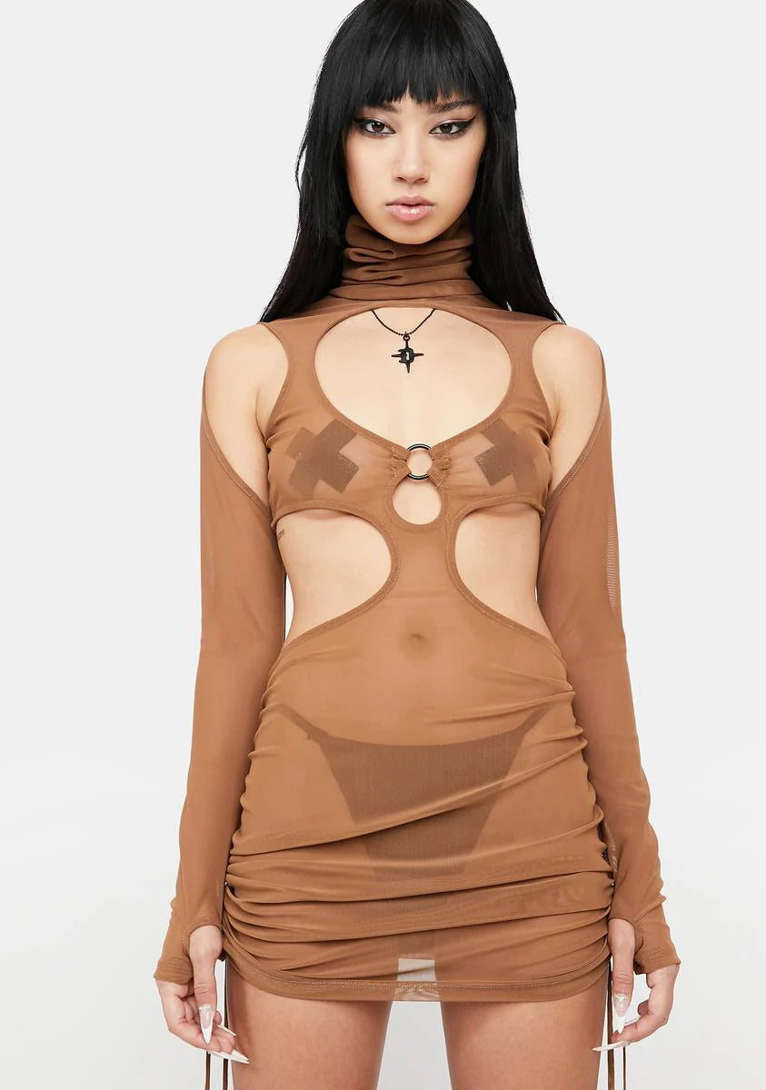 Atmosphere Mesh Cut Out Dress