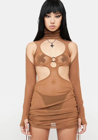 Atmosphere Mesh Cut Out Dress