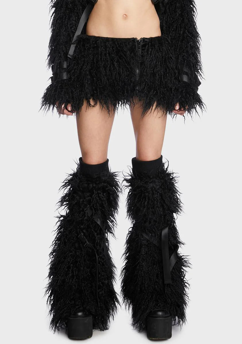 Unsightly Scenes Faux Fur Leg Warmers