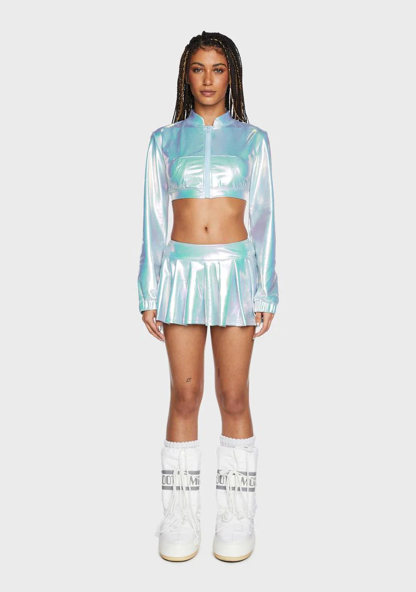 Aqua Just A Flirt Metallic Skort Set