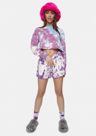 Purple Layla Tie Dye Shorts
