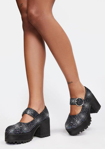 Sparkle Damnation Platform Mary Janes
