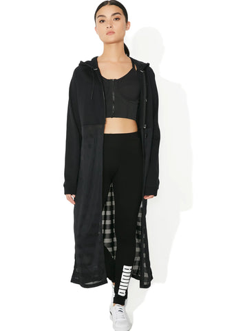 Heather Mesh Full Zip Hoodie