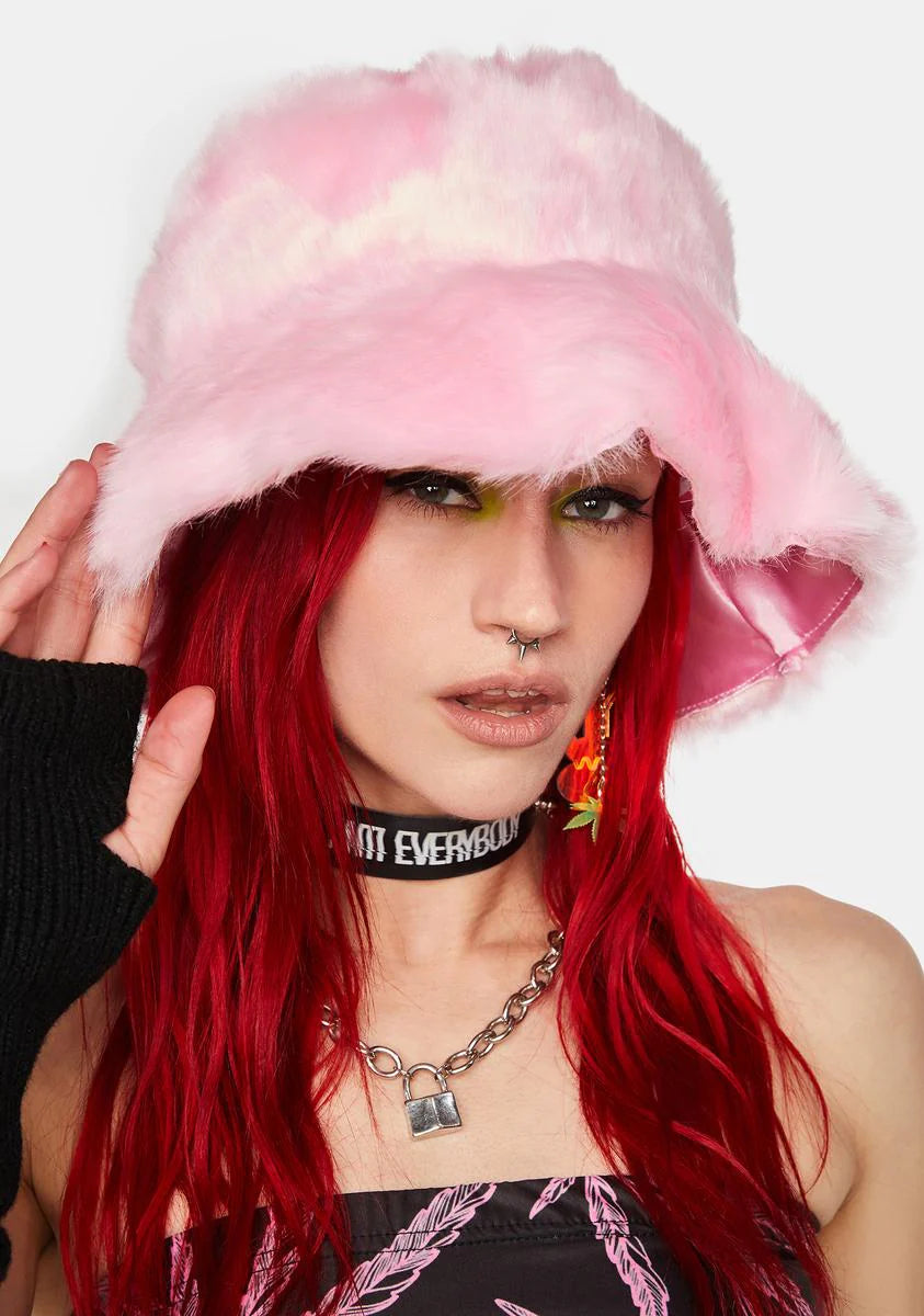 Electrifying Winks Fuzzy Bucket Hat