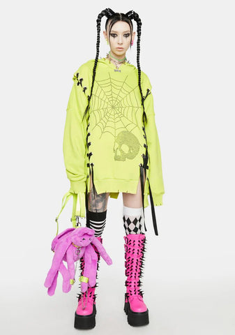 Deadly Hearts N Hellions Lace-Up Hoodie