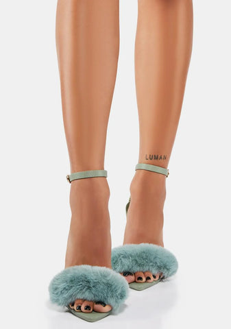 Sage Come On Up Fluffy Heels