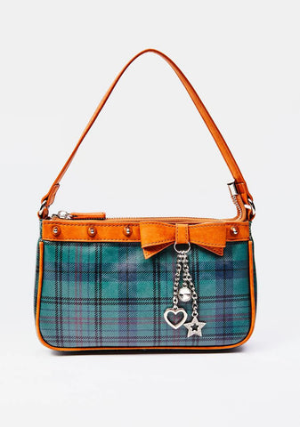 College Ruled Plaid Shoulder Bag