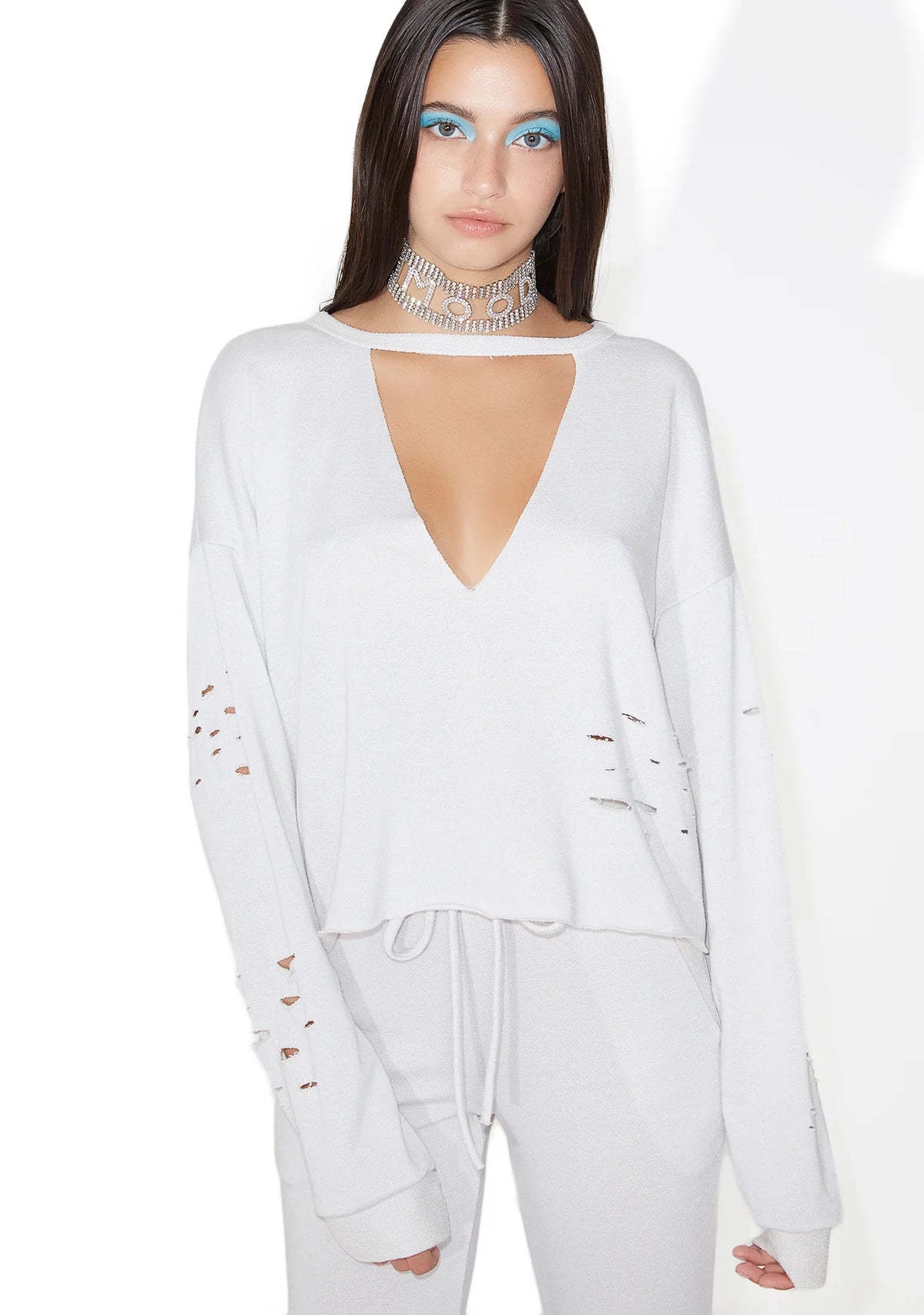 Lose Control Distressed Cutout Top