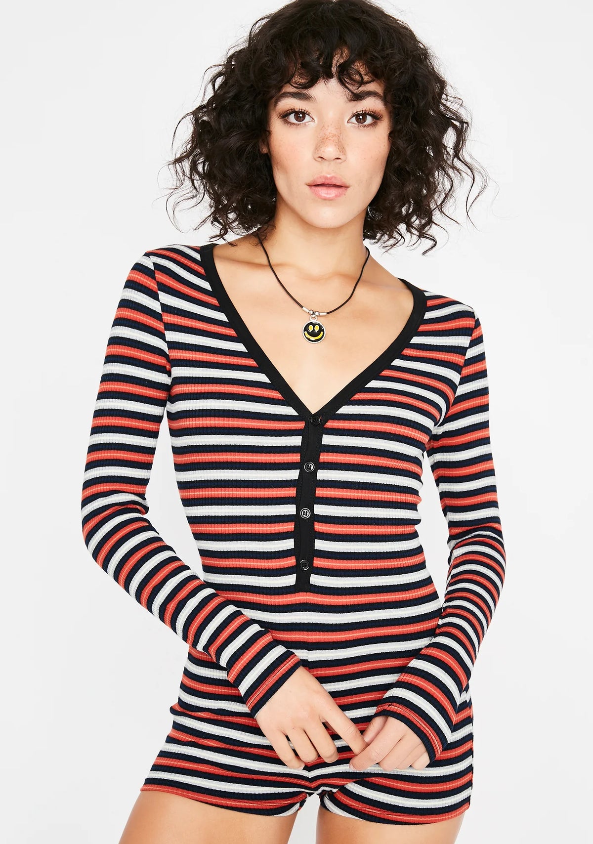 Outta Time Striped Romper