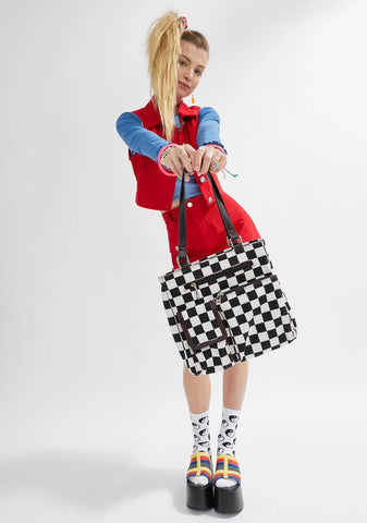 Having Fun Yet Checkered Bag