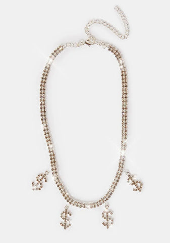 Break The Bank Rhinestone Necklace