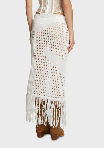 Dream Weaver Crochet Skirt - White