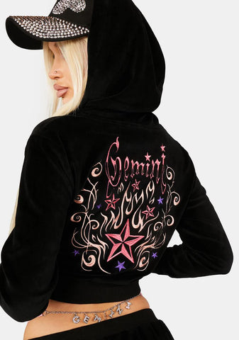 Can't Commit Velour Hoodie