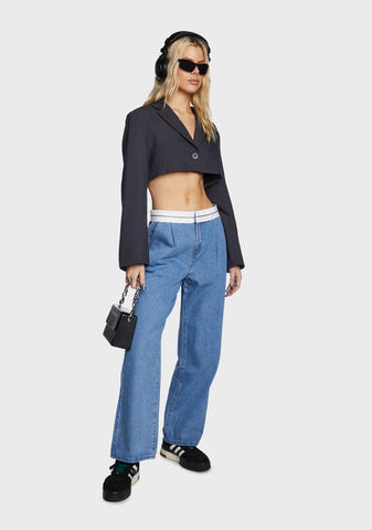 Amira Cropped Oversized Blazer