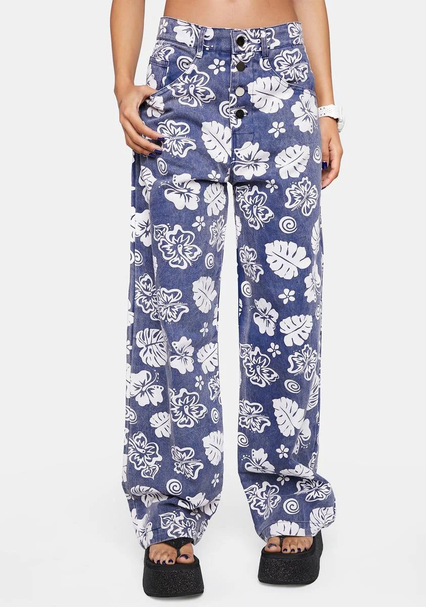 Sea Flower Long Island Boyfriend Jeans