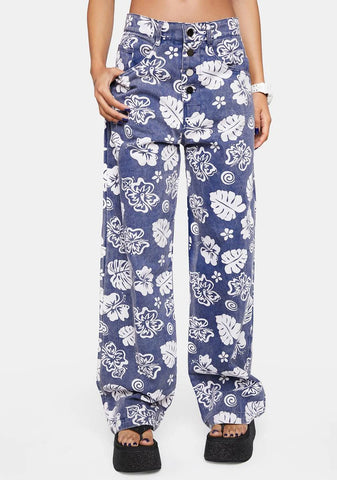 Sea Flower Long Island Boyfriend Jeans