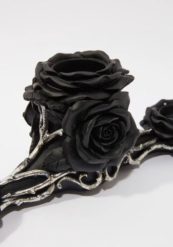 Black Rose Triple Tealight Holder