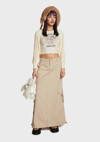 Break Time Knit Shrug - Light Brown