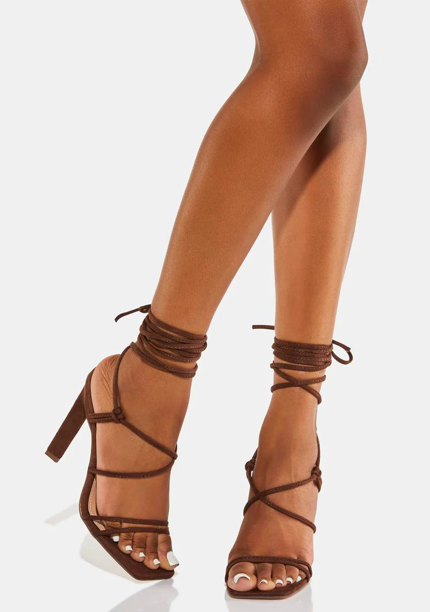 Mocha Looking For Trouble Strappy Heels