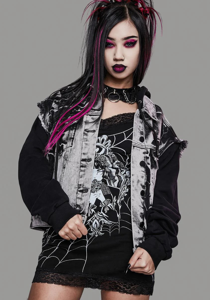 Time Stands Still Bleached Vest Hoodie